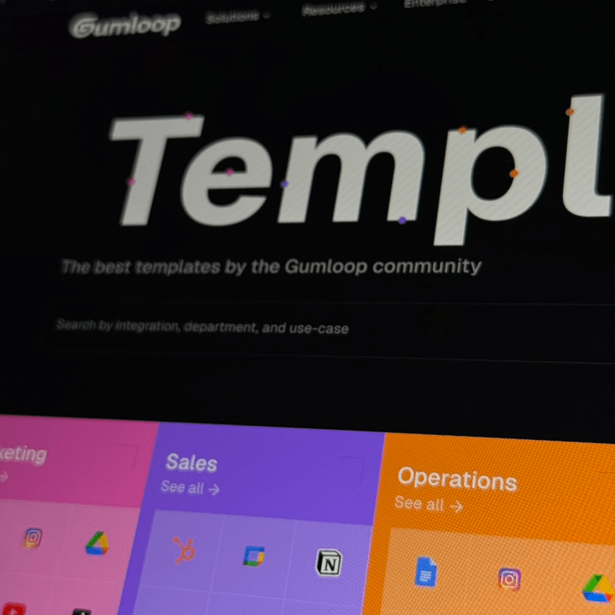 Screenshot of the v1 Gumloop Templates directory