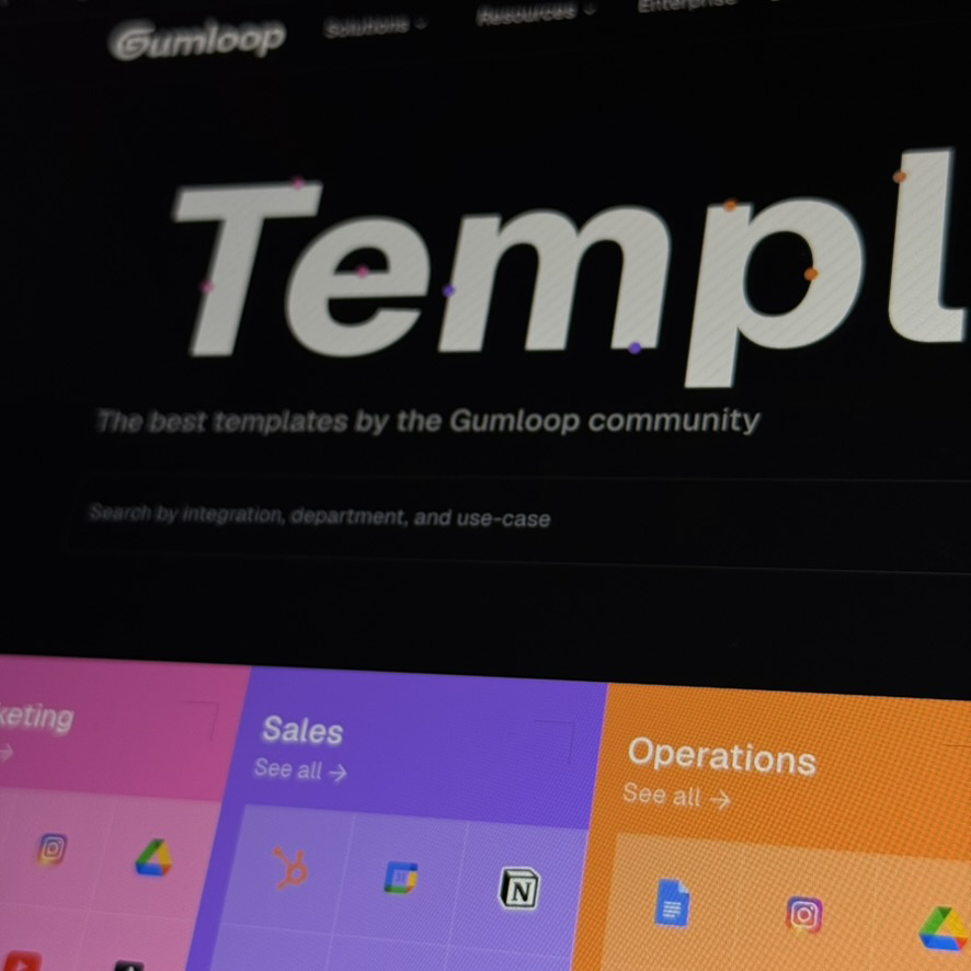 Screenshot of the v1 Gumloop Templates directory